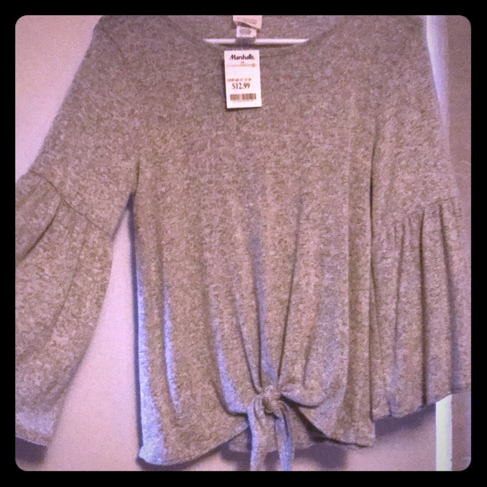 Grey Bell Sleeve top NWTS